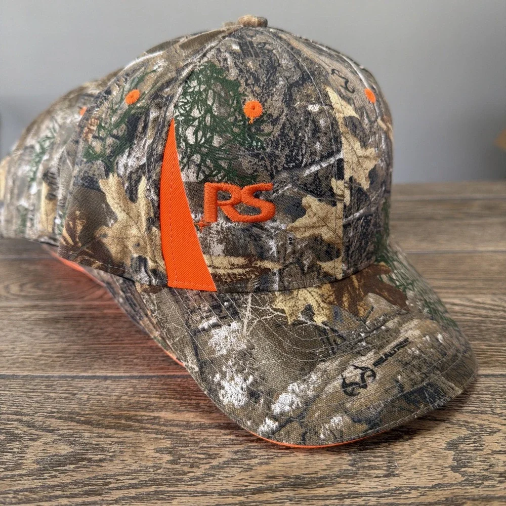 (17) Men's Real Tree Orange Camo Outdoor Hat Cap Hunting Fishing Bulk New W/Tags